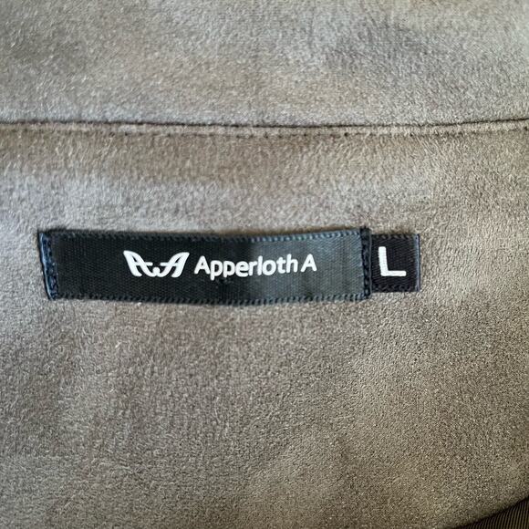 Apperloth A Moto Jacket Women's Size Large L Olive Green Faux Suede Zippers Soft - Picture 8 of 10